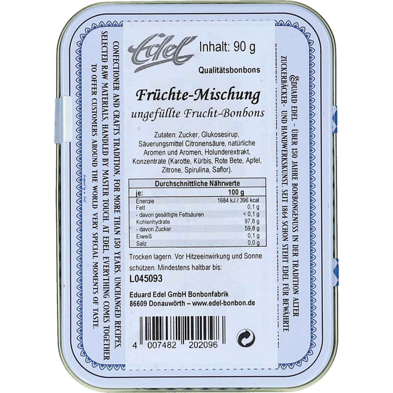  Edel Früchte-Mischung Bavaria Traditionsdose 90g 