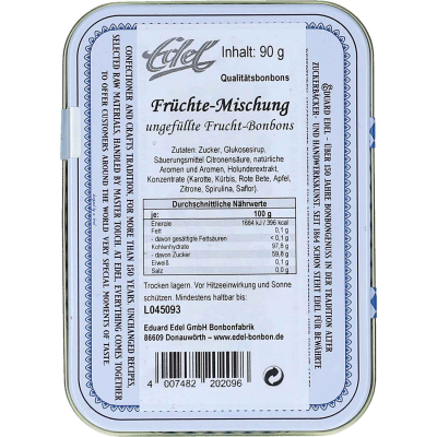  Edel Früchte-Mischung Bavaria Traditionsdose 90g 