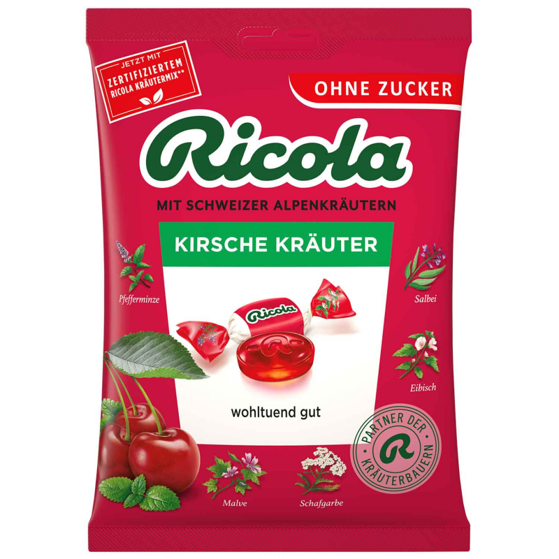 Ricola Kirsche Kräuter ohne Zucker 75g 