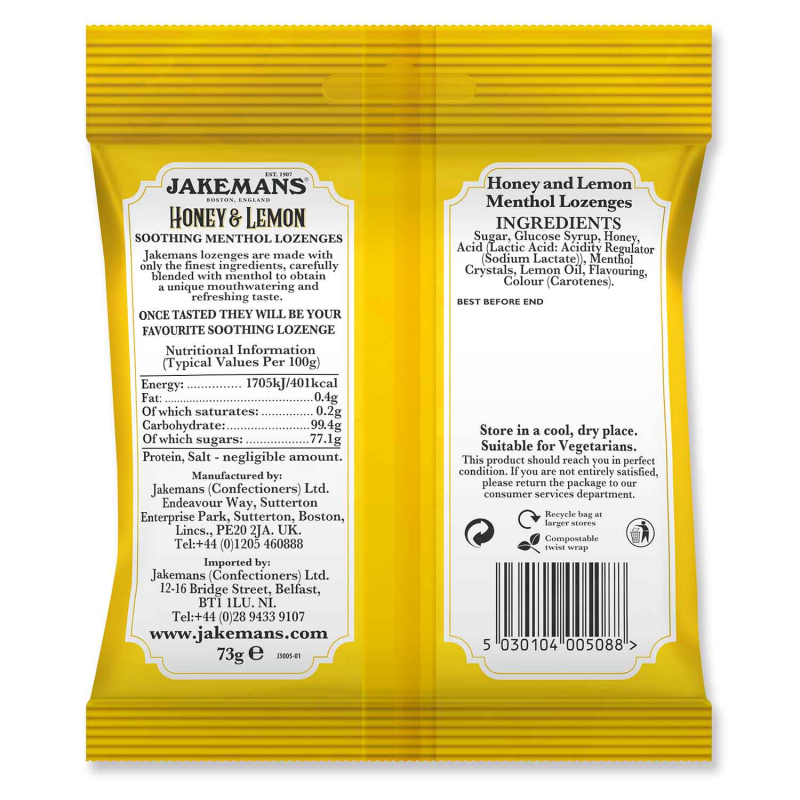  Jakemans Honey & Lemon 73g 