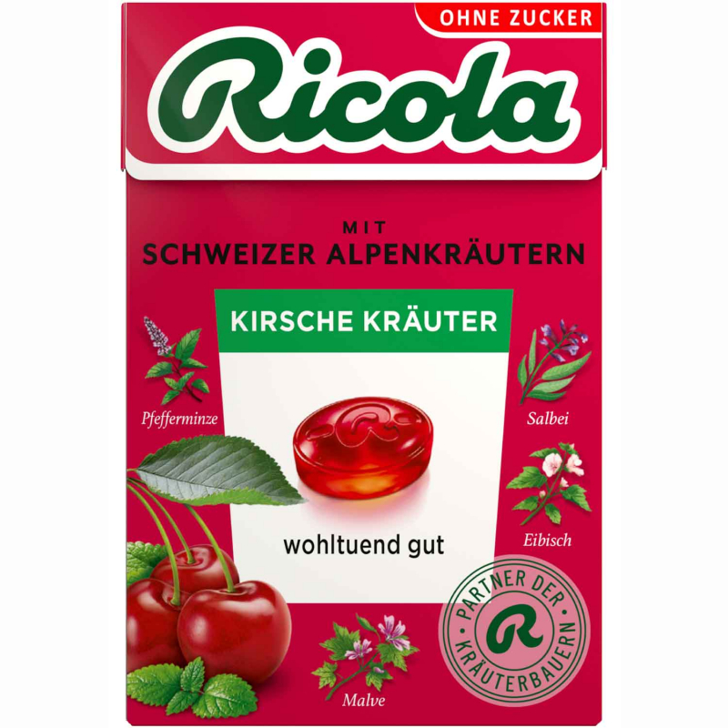  Ricola Kirsche Kräuter ohne Zucker 50g 