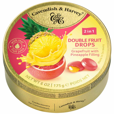  Cavendish & Harvey Double Fruit Drops Grapefruit with Pineapple Filling 175g 