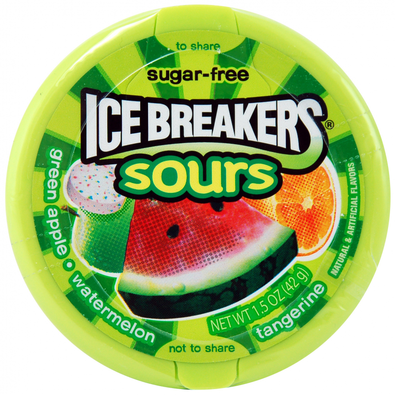  Ice Breakers Sours Green Apple-Watermelon-Tangerine sugarfree 42g 