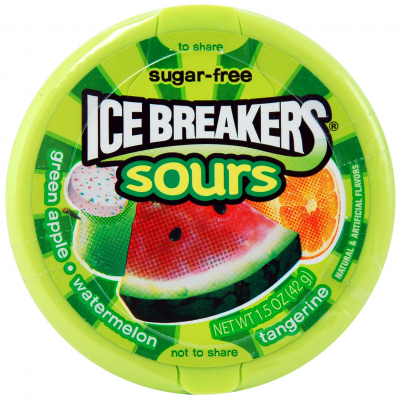  Ice Breakers Sours Green Apple-Watermelon-Tangerine sugarfree 42g 