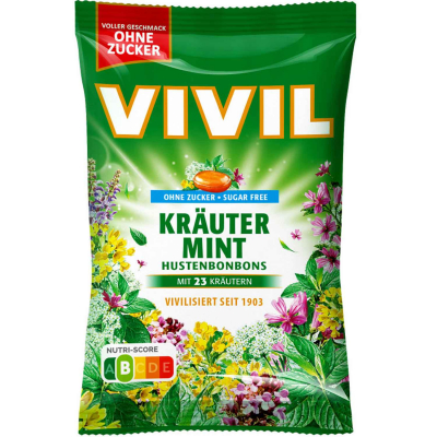  Vivil Hustenbonbons Kräuter-Mint ohne Zucker 120g 