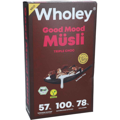  Wholey Good Mood Müsli Triple Choc Bio 375g 