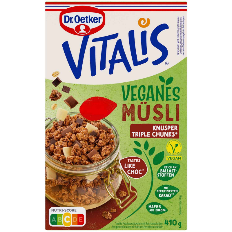  Vitalis Veganes Müsli Knusper Triple Chunks 410g 