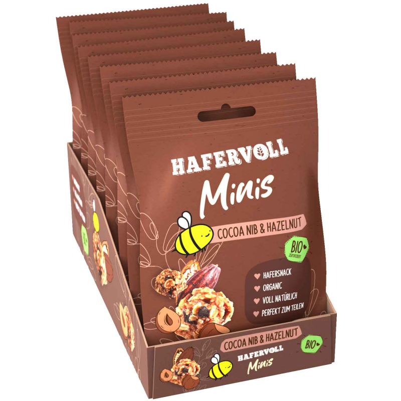  Hafervoll Minis Cocoa Nib & Hazelnut Bio 65g 