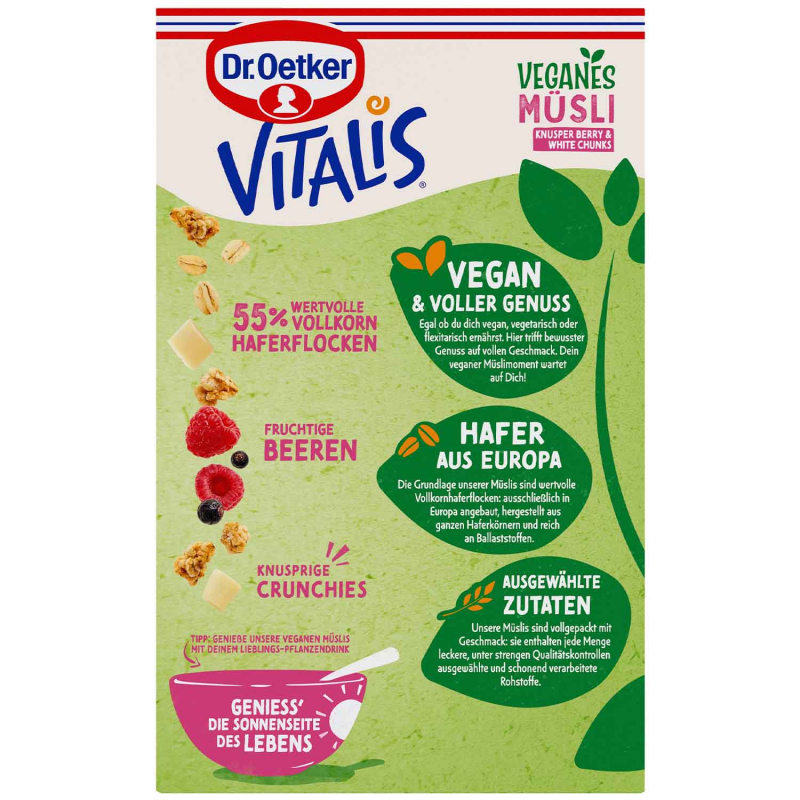  Vitalis Veganes Müsli Knusper Berry & White Chunks 400g 
