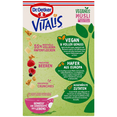  Vitalis Veganes Müsli Knusper Berry & White Chunks 400g 