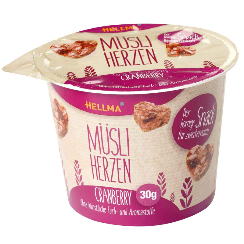  Hellma Müsli Herzen Cranberry 30x30g 