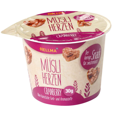  Hellma Müsli Herzen Cranberry 30x30g 