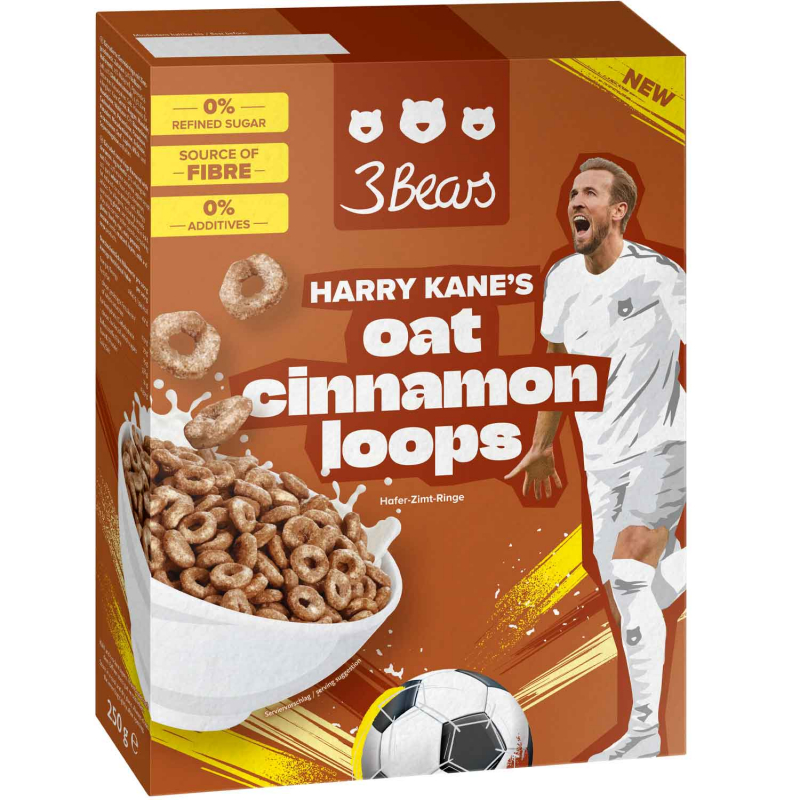  3Bears Harry Kane's Oat Cinnamon Loops 250g 