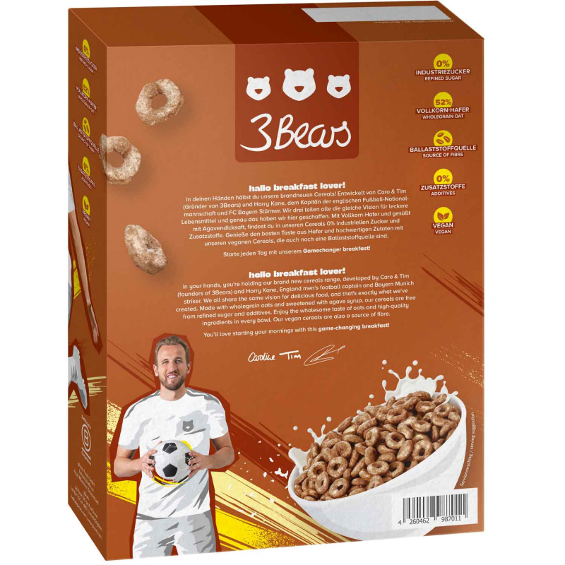  3Bears Harry Kane's Oat Cinnamon Loops 250g 