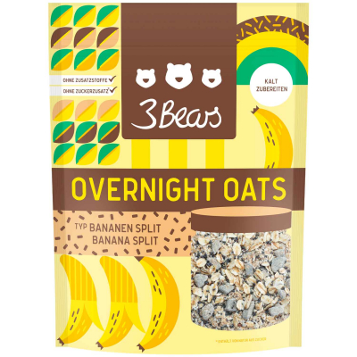  3Bears Overnight Oats Typ Bananen Split 400g 
