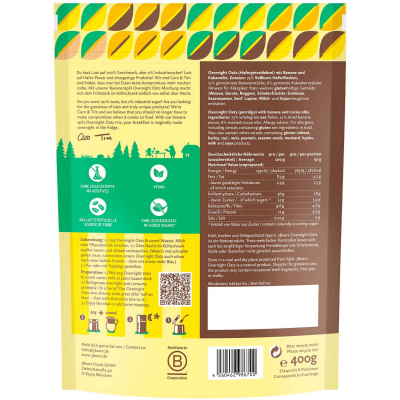  3Bears Overnight Oats Typ Bananen Split 400g 