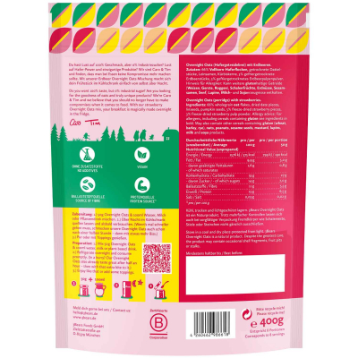  3Bears Overnight Oats Edle Erdbeere 400g 