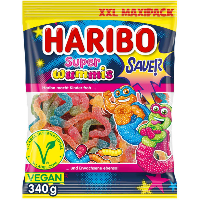  Haribo Super Wummis sauer vegan 340g 