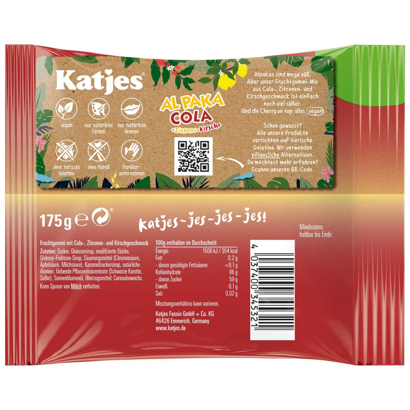  Katjes Al Paka Cola+Zitrone+Kirsche 175g 