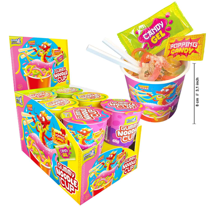  Sweet Flash Gummy Noodle Cup 12x65g 