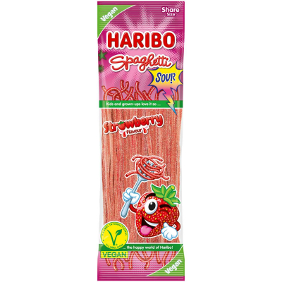  Haribo Spaghetti Strawberry sour vegan 200g 
