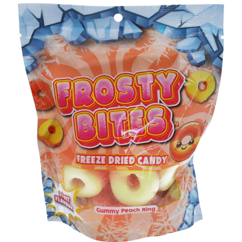  Frosty Bites Freeze Dried Candy Gummy Peach Ring 50g 