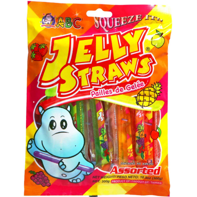  ABC Funny Hippo Jelly Straw Assorted 300g 