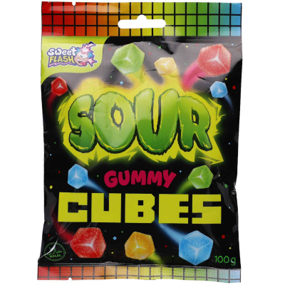  Sweet Flash Sour Gummy Cubes 100g 