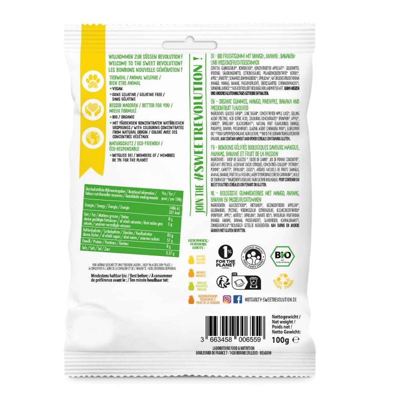  Not Guilty Club Tropical Tropisches Fruchtgummi Bio 100g 