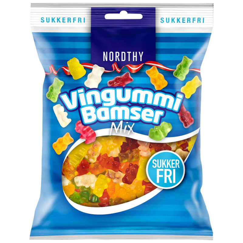  Nordthy Vingummi Bamser Mix zuckerfrei 80g 
