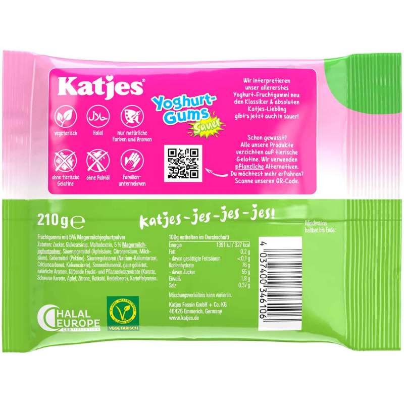  Katjes Yoghurt-Gums Sauer 210g 