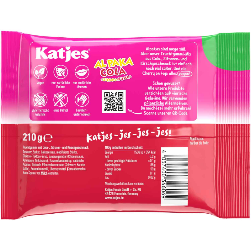  Katjes Al Paka Cola+Zitrone+Kirsche 210g 