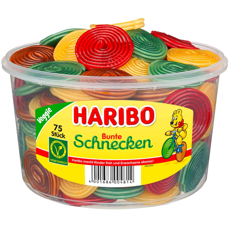  Haribo Bunte Schnecken vegetarisch 75er 