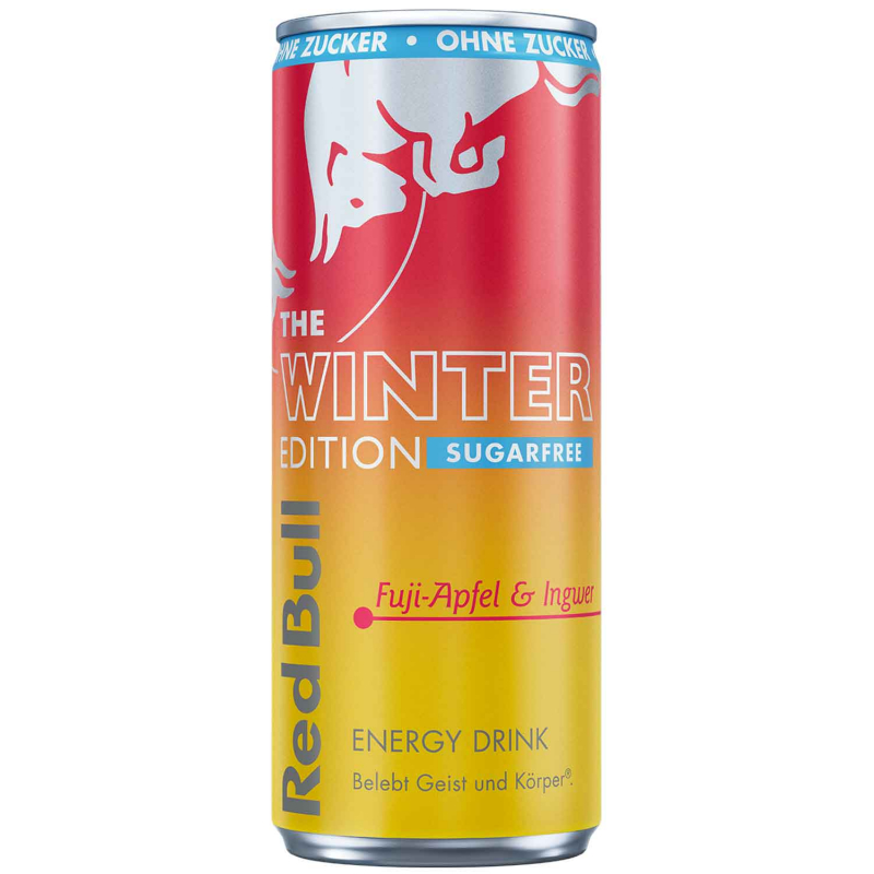  Red Bull Energy Drink Winter Edition Fuji-Apfel & Ingwer Sugarfree 250ml 