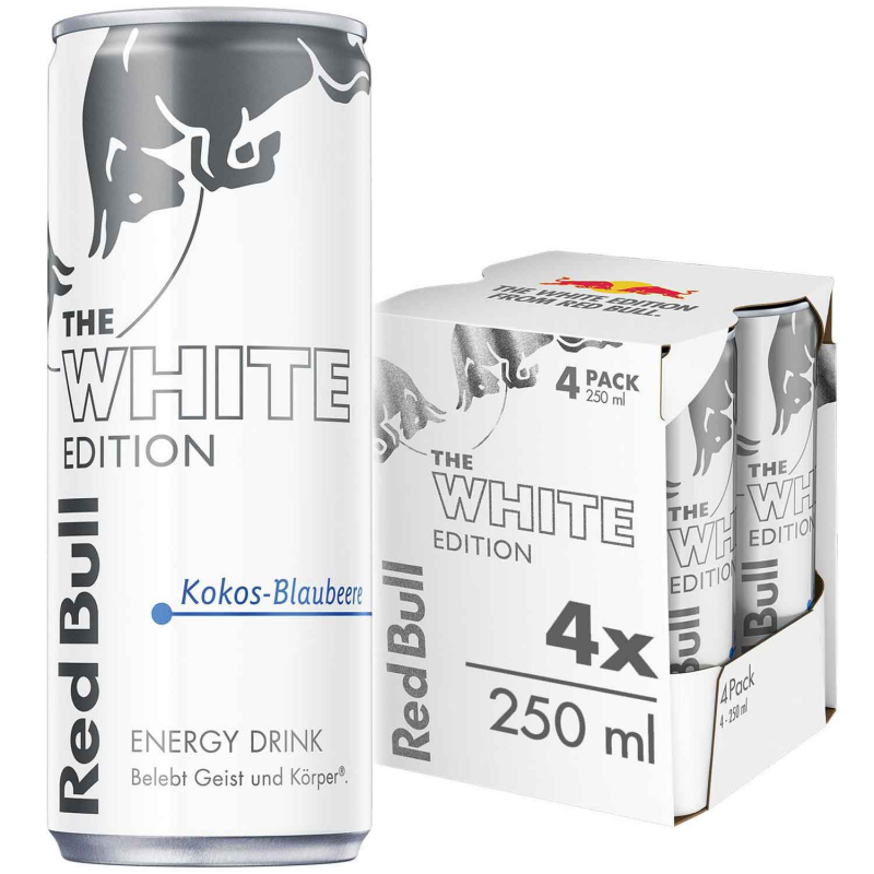  Red Bull Energy Drink White Edition Kokos-Blaubeere 4x250ml 