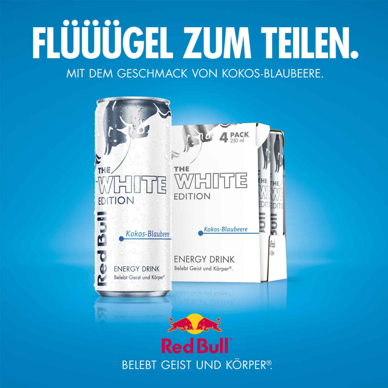  Red Bull Energy Drink White Edition Kokos-Blaubeere 4x250ml 