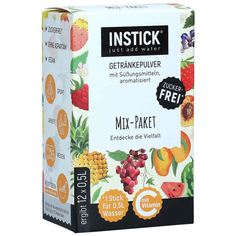  Instick Getränkepulver Mix-Paket ergibt 12x0,5l 