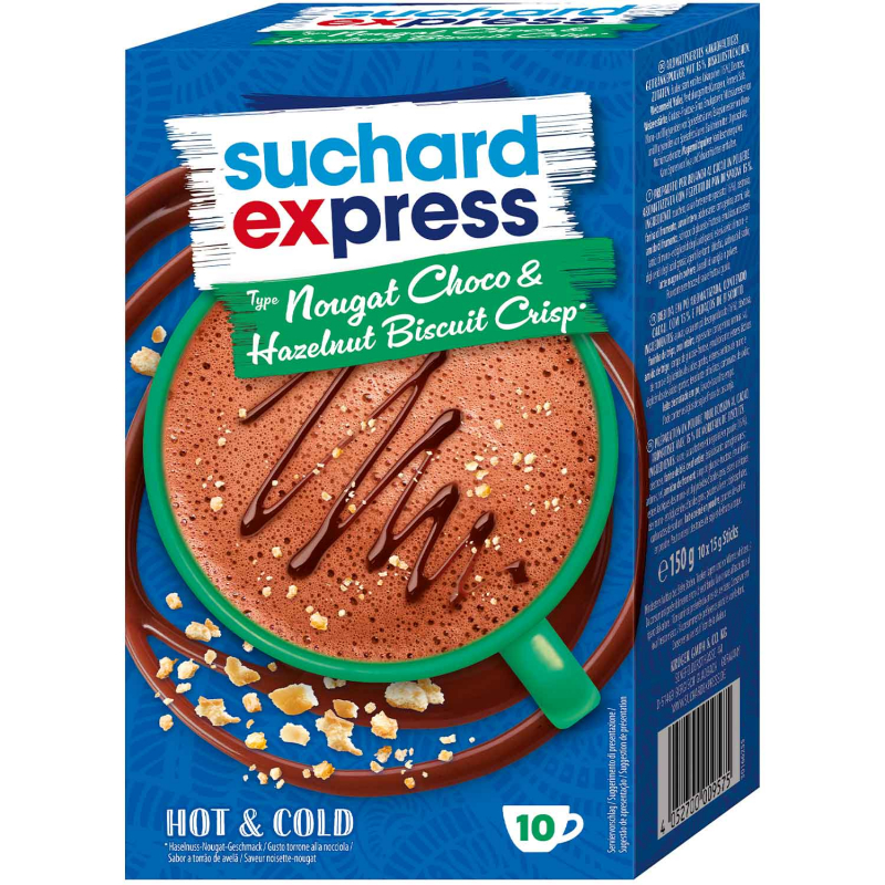  Suchard Express Sticks Type Nougat Choco & Hazelnut Biscuit Crisp 10er 