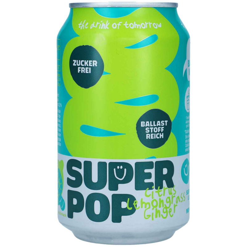  Super Pop Citrus Lemongras Ginger zuckerfrei 330ml 