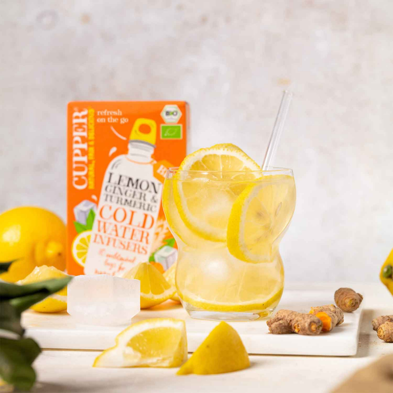 Cupper Cold Water Infusers Lemon Ginger & Turmeric Bio 10er 