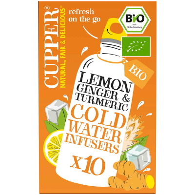  Cupper Cold Water Infusers Lemon Ginger & Turmeric Bio 10er 