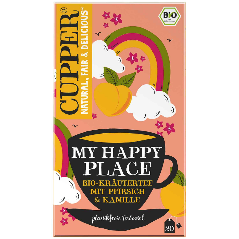  Cupper My Happy Place Bio-Kräutertee mit Pfirsich & Kamille 20er 