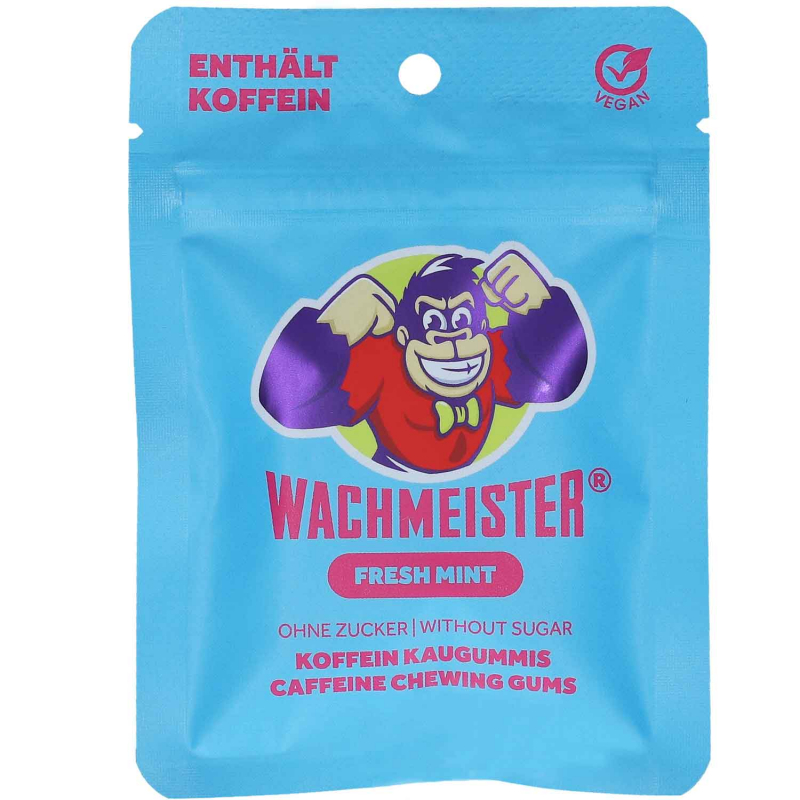 Wachmeister Koffein Kaugummis Fresh Mint 17,6g 