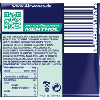  Airwaves Menthol & Eucalyptus 3x10er 