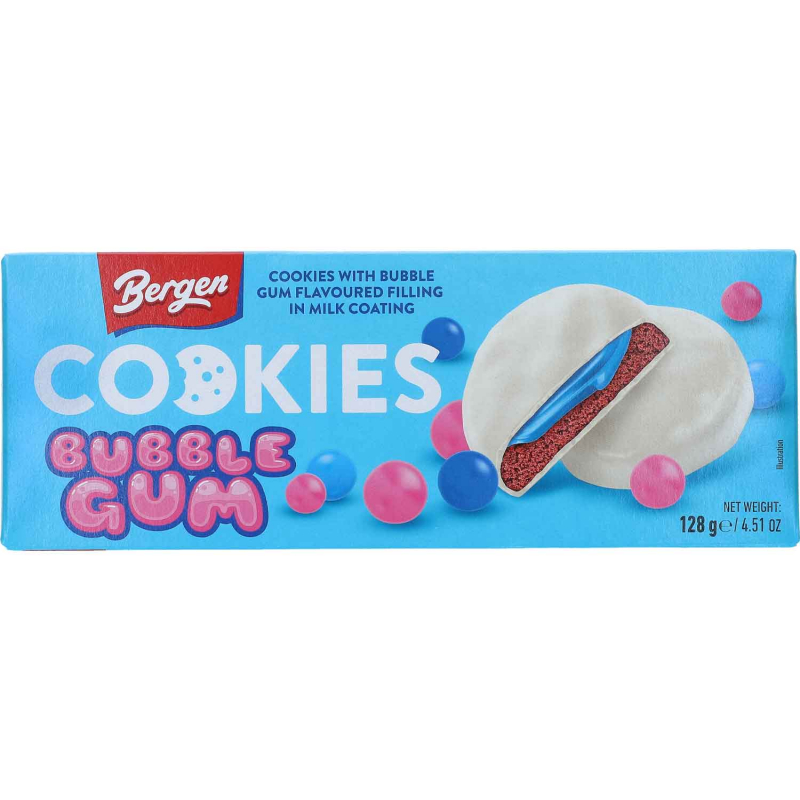  Bergen Cookies Bubble Gum 128g 
