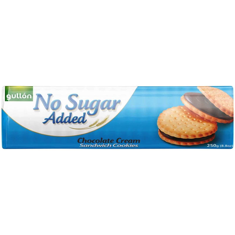 Gullón No Sugar Added Chocolate Cream Sandwich Cookies 250g 