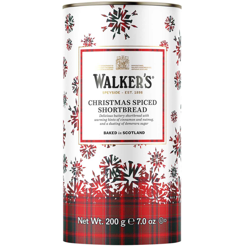  Walker's Christmas Spiced Shortbread Drum 200g 