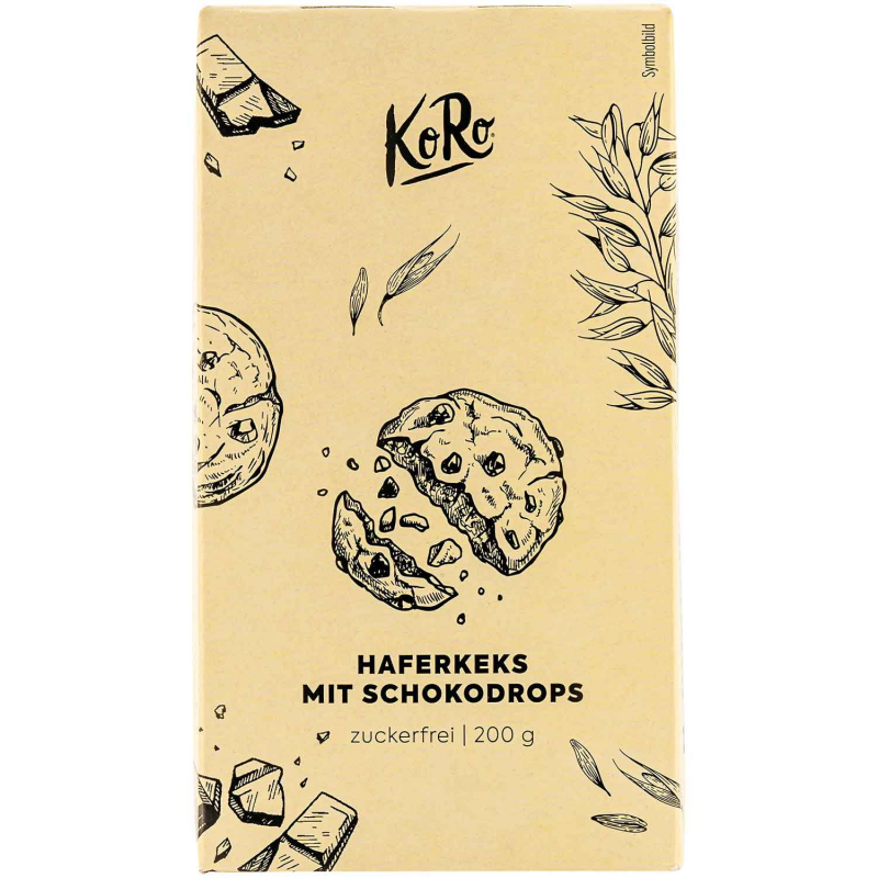  KoRo Haferkeks mit Schokodrops zuckerfrei 200g 