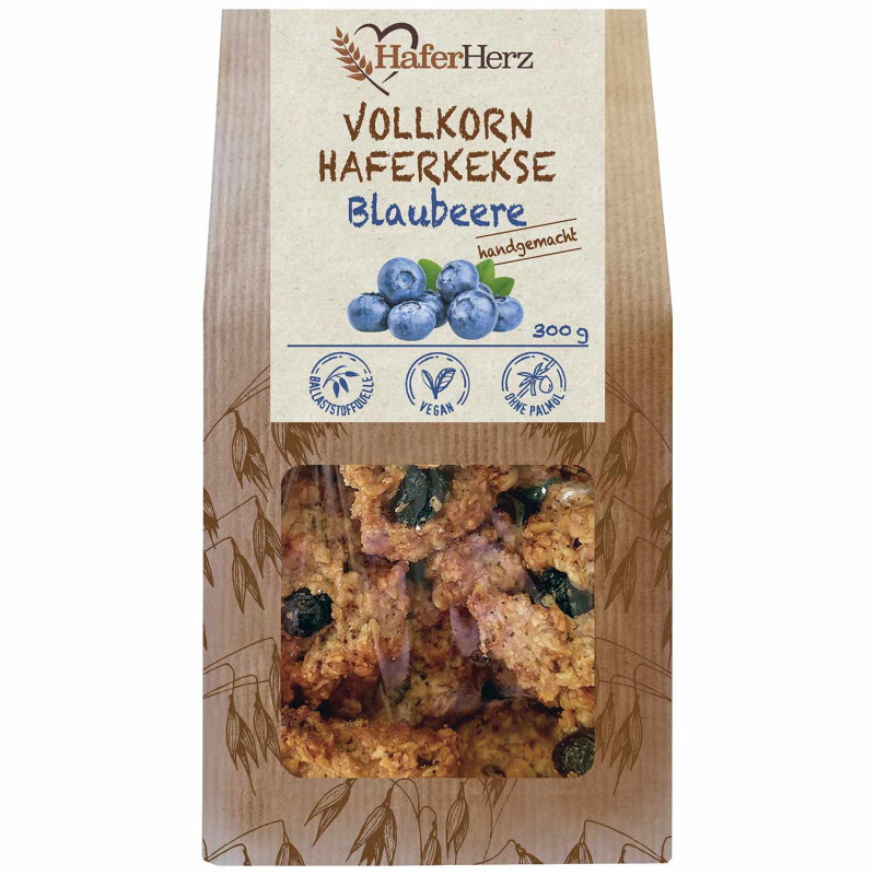  HaferHerz Vollkorn Haferkekse Blaubeere 300g 