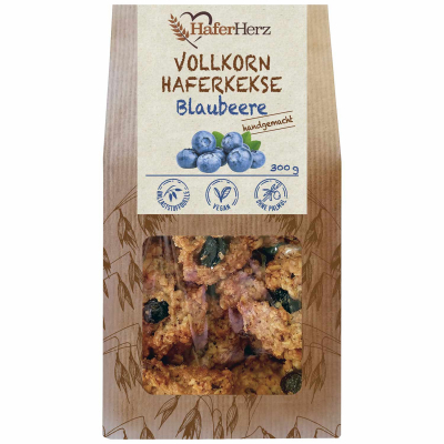  HaferHerz Vollkorn Haferkekse Blaubeere 300g 